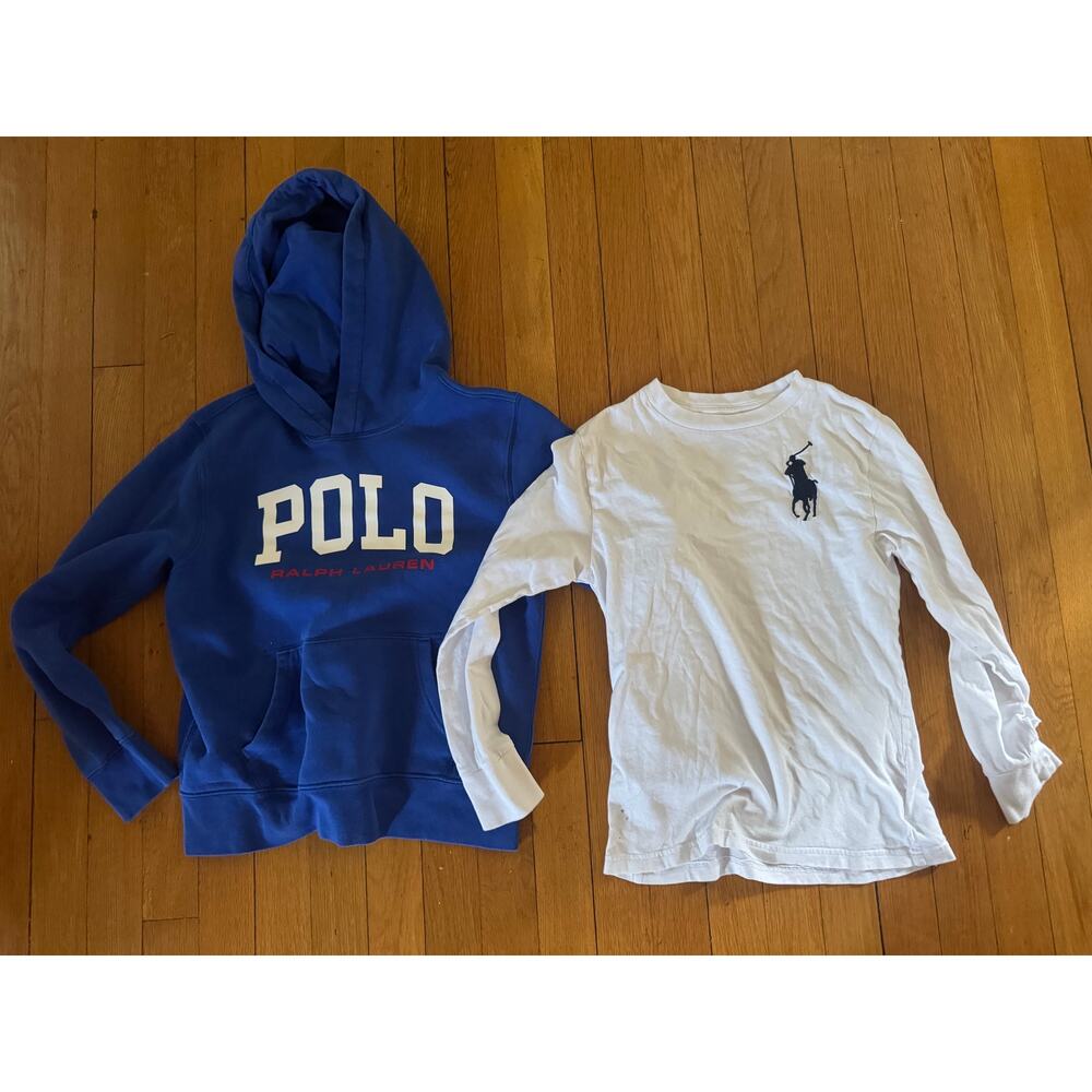 Boys Size 8 Ralph Lauren Polo Shirt & Hoodie - 2pc